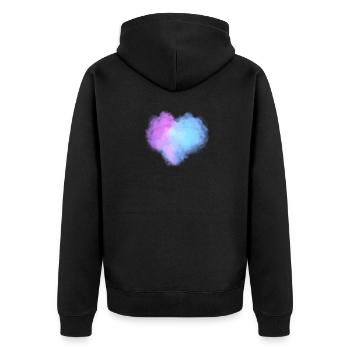 Nuages en forme de cœur - Veste à capuche bio Premium Unisexe - noir - Dos - Nico (187cm)