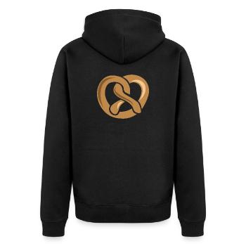 Bretzel Baker Nourriture Boulangerie Illustration Graphique - Veste à capuche bio Premium Unisexe - noir - Dos - Nico (187cm)