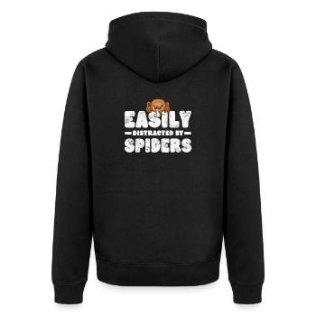 Spinne Vogelspinne - Unisex Premium Bio Zip Hoodie - Schwarz - Hinten - Nico (187cm)