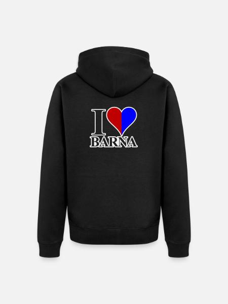 I love Barna - Unisex Premium Organic Zip Hoodie - black