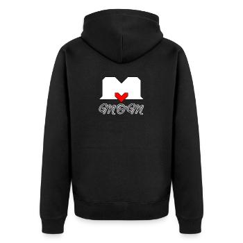 Mutterliebe best mum best MOM - Unisex Premium Bio Zip Hoodie - Schwarz - Hinten - Nico (187cm)