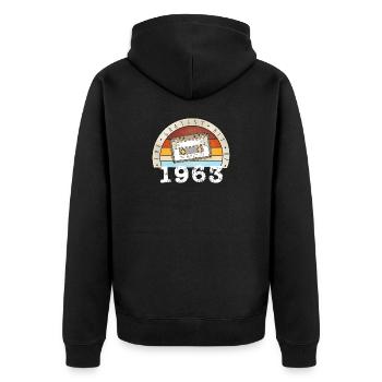 Gratest Hit of 1963, 60. Geburtstag, retro Kasette - Unisex Premium Bio Zip Hoodie - Schwarz - Hinten - Nico (187cm)