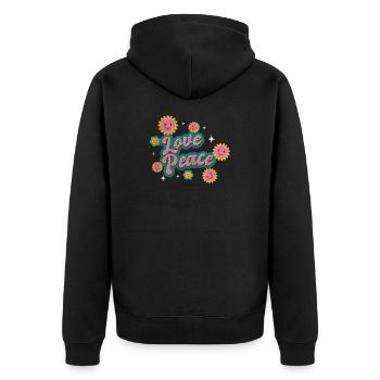 Aimez la paix - Veste à capuche bio Premium Unisexe - noir - Dos - Nico (187cm)