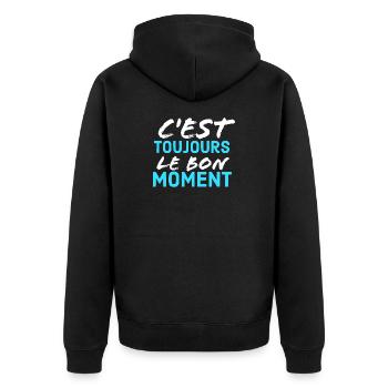 c'est toujour lr bon moment - Veste à capuche bio Premium Unisexe - noir - Dos - Nico (187cm)