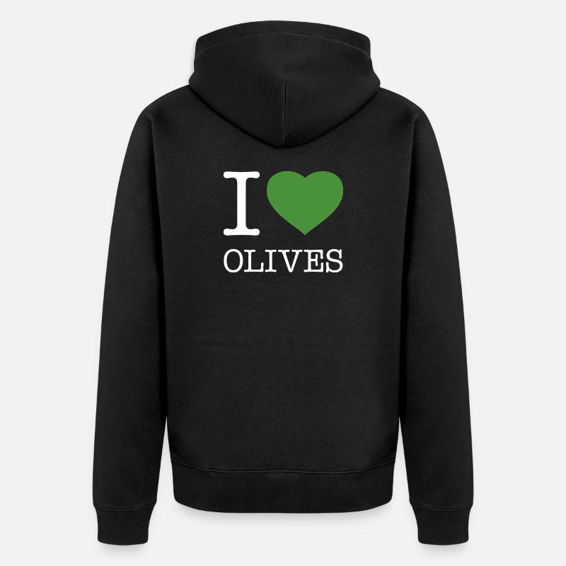 J’AIME LES OLIVES Oliven - Veste à capuche bio Premium Unisexe - noir