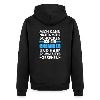 Non-shockable chemist - Unisex Premium Organic Zip Hoodie - black - Back - Nico (187cm)