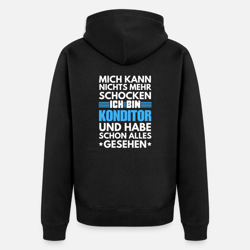 Nicht schockbarer Konditor - Unisex Premium Bio Zip Hoodie - Schwarz