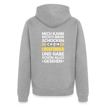 Guide de leurre non choquable - Veste à capuche bio Premium Unisexe - gris chiné - Dos - Nico (187cm)