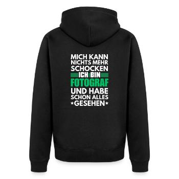 Photographe inébranlable - Veste à capuche bio Premium Unisexe - noir - Dos - Nico (187cm)