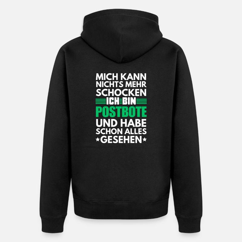 Nicht schockbarer Postbote - Unisex Premium Bio Zip Hoodie - Schwarz