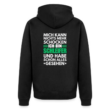 Non-Shockable Grinder - Unisex Premium Organic Zip Hoodie - black - Back - Nico (187cm)