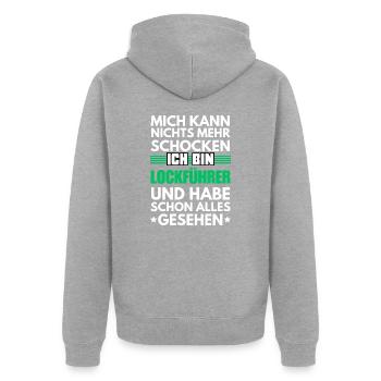 Guide de leurre non choquable - Veste à capuche bio Premium Unisexe - gris chiné - Dos - Nico (187cm)