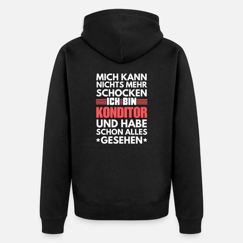 Nicht schockbarer Konditor - Unisex Premium Bio Zip Hoodie - Schwarz