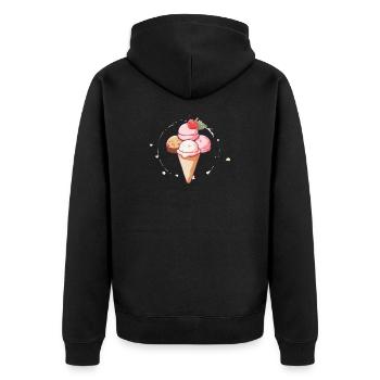 Crème glacée - Veste à capuche bio Premium Unisexe - noir - Dos - Nico (187cm)