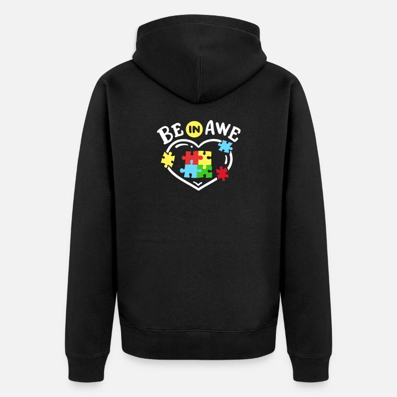 Autismus Bewusstsein - Unisex Premium Bio Zip Hoodie - Schwarz