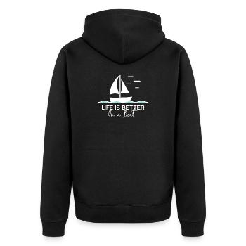 La vie est meilleure sur un bateau à voile dans un port de yacht - Veste à capuche bio Premium Unisexe - noir - Dos - Nico (187cm)