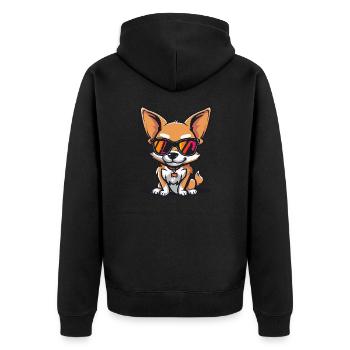 Chihuahua Chiens Bande dessinée cool - Veste à capuche bio Premium Unisexe - noir - Dos - Nico (187cm)