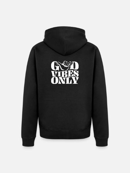 Positive Energy (White) - Unisex Premium Organic Zip Hoodie - black