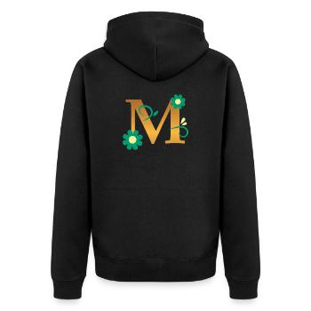 M - Unisex Premium Bio Zip Hoodie - Schwarz - Hinten - Nico (187cm)