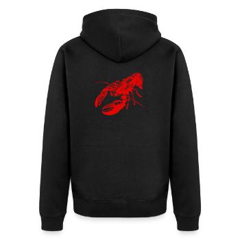 Bold Red Lobster Graphic Design - Unisex Premium Organic Zip Hoodie - black - Back - Nico (187cm)