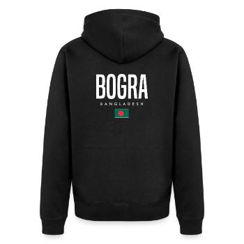 Bogra, Bangladesh - Veste à capuche bio Premium Unisexe - noir - Dos - Nico (187cm)