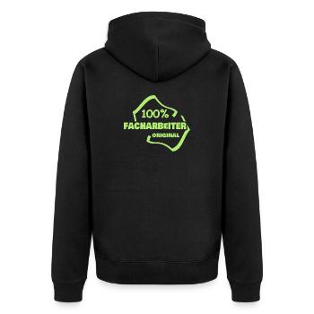 Occupation: Skilled worker - Unisex Premium Organic Zip Hoodie - black - Back - Nico (187cm)