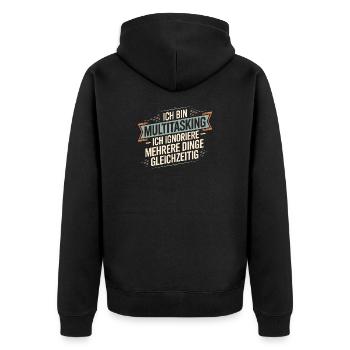I'm multitasking – I ignore several things - Unisex Premium Organic Zip Hoodie - black - Back - Nico (187cm)