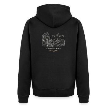 Colosseo Rome La Dolce Vita - Veste à capuche bio Premium Unisexe - noir - Dos - Nico (187cm)