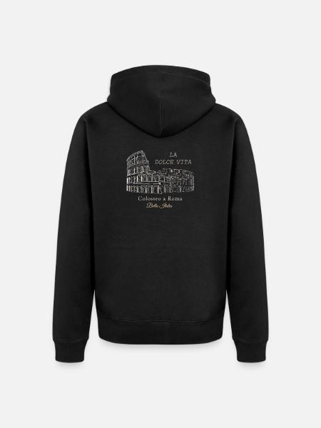 Colosseo Rome La Dolce Vita - Unisex Premium Organic Zip Hoodie - black