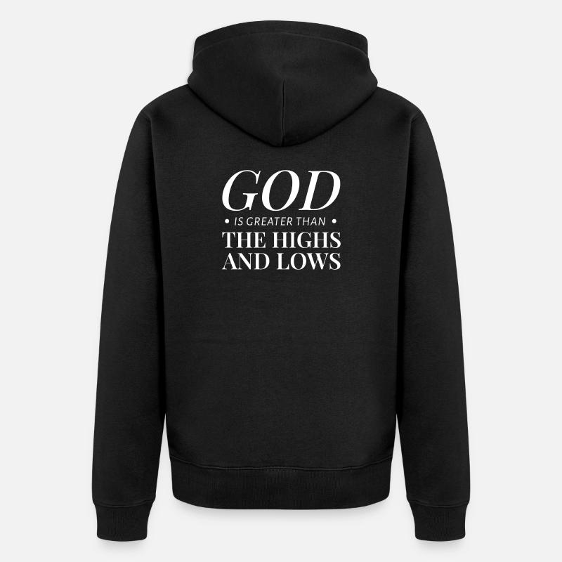 Gott Spruch Sprüche - Unisex Premium Bio Zip Hoodie - Schwarz