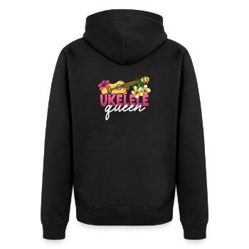Hawaiian Ukulele Uke Queen Ukulele - Unisex Premium Bio Zip Hoodie - Schwarz - Hinten - Nico (187cm)
