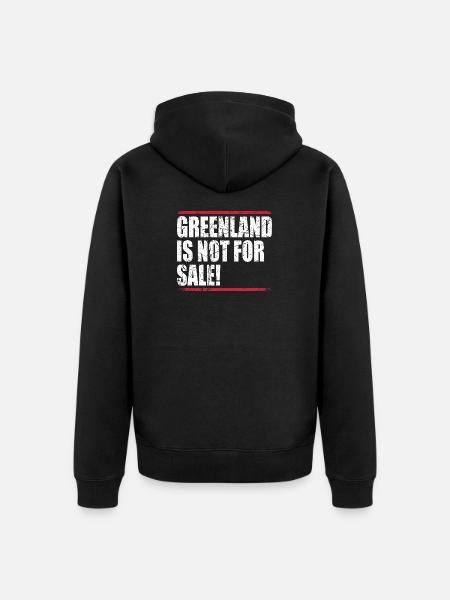 Greenland Is Not For Sale - Unisex Premium Organic Zip Hoodie - black
