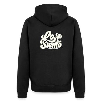 Es tut mir Leid - Lo Siento - Viral Meme - Unisex Premium Bio Zip Hoodie - Schwarz - Hinten - Nico (187cm)