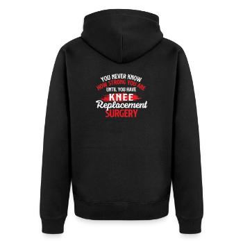 Fort jusqu’à la récupération après une opération de remplacement du genou - Veste à capuche bio Premium Unisexe - noir - Dos - Nico (187cm)