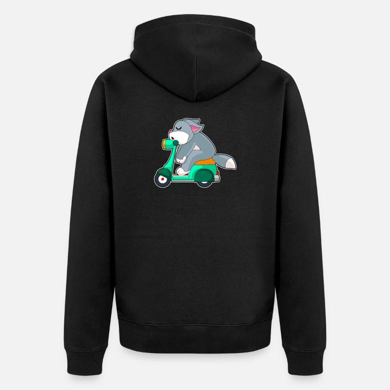 Trottinette pour chat - Veste à capuche bio Premium Unisexe - noir