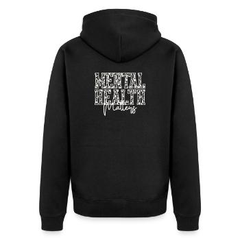 Chemise fleurie Mental Health Matters – Santé mentale - Veste à capuche bio Premium Unisexe - noir - Dos - Nico (187cm)