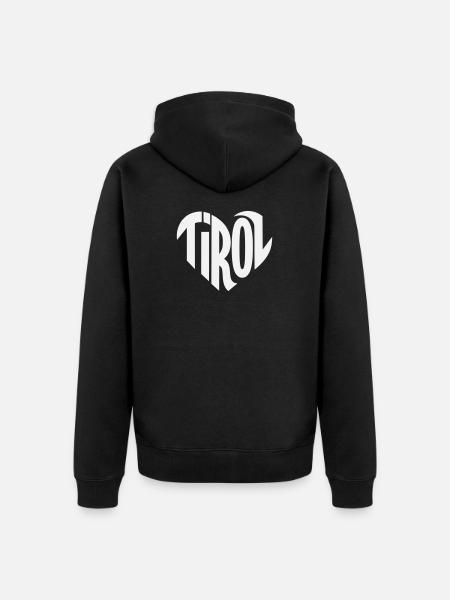 Tirol Heart Typography - Unisex Premium Organic Zip Hoodie - black