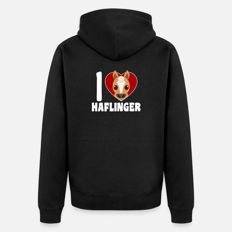 J’adore le cœur Haflinger - Veste à capuche bio Premium Unisexe - noir