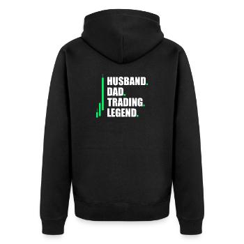 Mari Papa Trading en bourse Trader en bourse - Veste à capuche bio Premium Unisexe - noir - Dos - Nico (187cm)