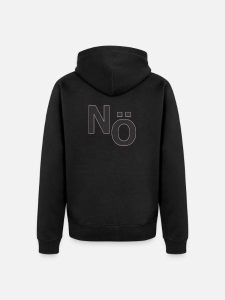 No – Minimal Typography Statement - Unisex Premium Organic Zip Hoodie - black