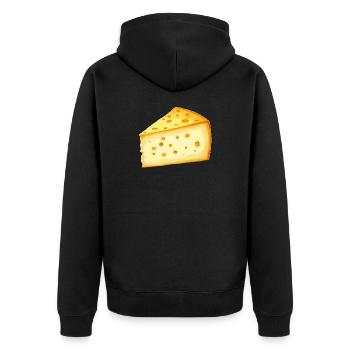 Cheese - Unisex Premium Organic Zip Hoodie - black - Back - Nico (187cm)