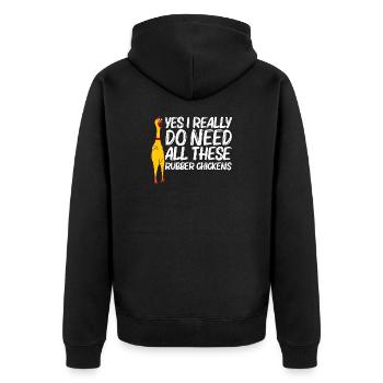 Yes I Really Do Need Rubber Chickens - Veste à capuche bio Premium Unisexe - noir - Dos - Nico (187cm)