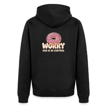 La foi en donut inspire : Dieu contrôle - Veste à capuche bio Premium Unisexe - noir - Dos - Nico (187cm)