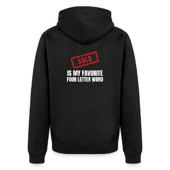 Real Estate Agent Realtor Home Seller Marketing - Unisex Premium Organic Zip Hoodie - black - Back - Nico (187cm)