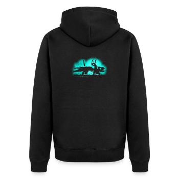 Jet F-14 Tomcat - Unisex Premium Organic Zip Hoodie - black - Back - Nico (187cm)