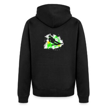 Ski - Unisex Premium Organic Zip Hoodie - black - Back - Nico (187cm)