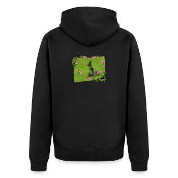 Eichhörnchen Liebe Tiere Tierfreund - Unisex Premium Bio Zip Hoodie - Schwarz - Hinten - Nico (187cm)