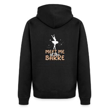 Meet Me At The Barre Ballet Dancer Dancing School - Unisex Premium Bio Zip Hoodie - Schwarz - Hinten - Nico (187cm)