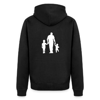 Father Son Time Gift Father and Son - Unisex Premium Organic Zip Hoodie - black - Back - Nico (187cm)
