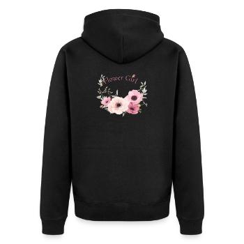 fleur fille fleurs fille romantique petite amie lol - Veste à capuche bio Premium Unisexe - noir - Dos - Nico (187cm)